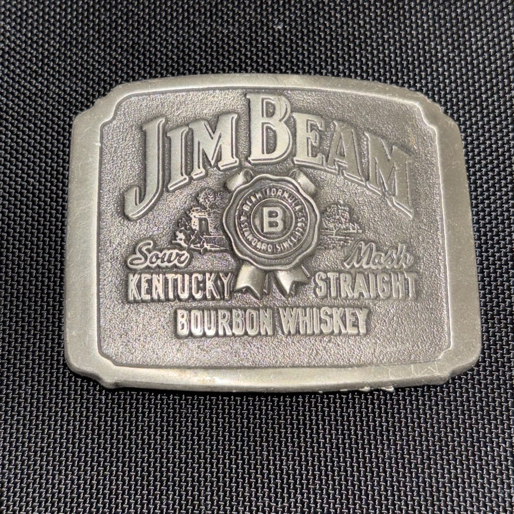 VINTAGE JIM BEAM BELT BUCKLE KENTUCKY STRAIGHT BOURBON WHISKEY COLLECTIBLE​